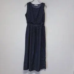 ✨良品✨ フィフス fifth ワンピース ノースリーブ 水玉 紺 ウエストゴム