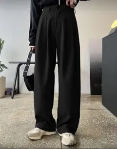 ブラック スラックス 古着 綺麗め