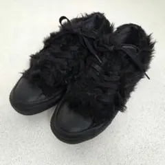 ⭐️良好⭐️コンバース オールスター 24 ローカット ファー スニーカー 黒