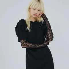ANDRESD / lace arm drape dress