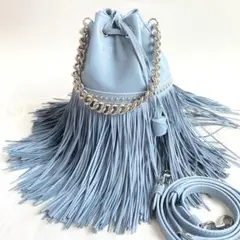 【極美品】J&M DAVIDSON フリンジカーニバル　ミニ　ライトブルー