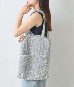 CIAOPANIC TYPY カラビナ付きスパンコールトートバッグ シルバー