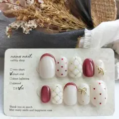 N.272 ガーリーネイル ハートホロ 大人可愛い マグネット キルティング