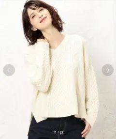 green label relaxing ハミルトンアランワイドVネックニット