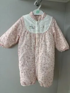クーラクール　花柄ロンパース ピンク 50-80cm