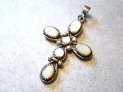 ムーンストーン SILVER925製 トップチャーム クロスペンダント USA