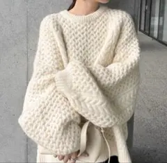 SELECTMOCA by son オーバーサイズハニカムニット