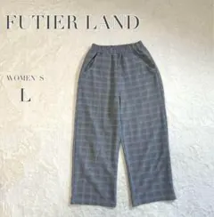 美品✨【FUTIERLAND】チェック柄ワイドパンツ ゆったり カジュアル