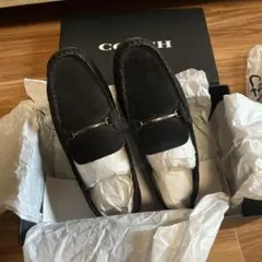 COACH ブラック スエード ローファー