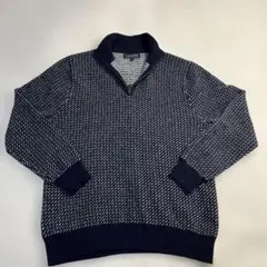 ブルックスブラザーズ　ネイビー ホワイト ジップアップ　ニット　セーター　極美品
