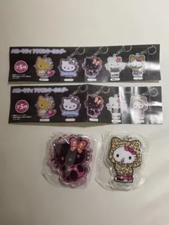 ハローキティ アクリルキーホルダーピンクGAL,フードGAL2個セット/ガチャ