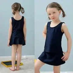 スクール水着 ネイビー140 女児 キッズ紺