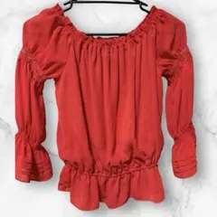 セシルマクビー　オフショルダー　ブラウス　ボヘミアン　オレンジ　美品