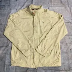 PUMA プーマ ナイロンジャケット ベージュ M ワンポイントロゴ