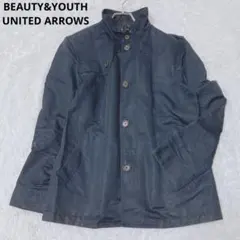 ユナイテッドアローズ　BY　ジャケット　ショートコート　スタンドカラー　麻　綿
