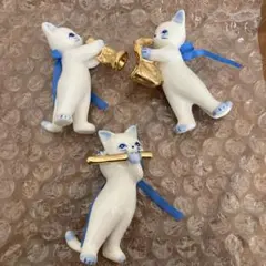 キャロルマスコット　猫　楽器　陶器　置物