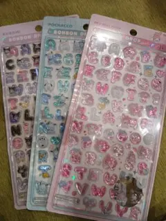 【正規品】新作 ボンボンドロップシール 文字 サンリオ 3枚セット