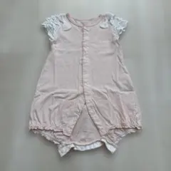 ピンク レース付きロンパース 60-70cm