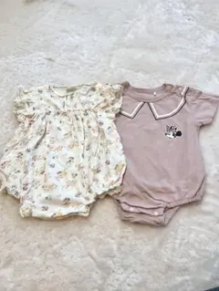 花柄＆ミニー　ロンパース　2点セット　70cm