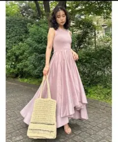 SNIDELニットドッキングシアーワンピース