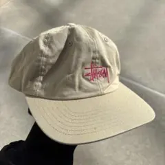 00s stussy ベージュキャップ！ 激レア色 ステューシー スケートY2K