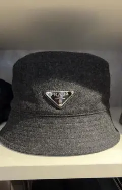 プラダ デニム キャップ 帽子 トライアングルロゴ ネイビー PRADA