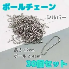 ボールチェーン　シルバー　30本　ハンドメイド　キーホルダー　ストラップ　パーツのサムネイル
