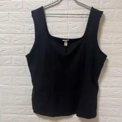 AVA & VIV [5L] スクエアネック タンクトップ ブラック