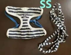 【中古】ペティオ　ストライプ柄ハーネス&リード【S Sサイズ】ブルー
