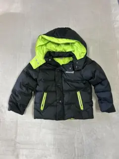 JUNKstoreブラック/グリーン フード付き中綿コート