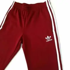アディダス ワインレッド トレフォイル ルーズ ファイヤーバード トラックパンツ
