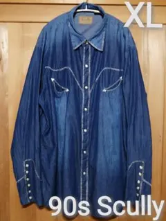 90s Scully XL インディゴ ウエスタンシャツ box fitのサムネイル