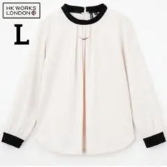 HK WORKS LONDON アイボリー 長袖ブラウス Lサイズ