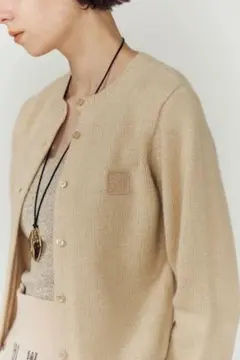 eaphi WOOL KNIT LOGO CARDIGAN