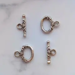 シルバーメタルパーツマンテル2個入☆お花型☆ハンドメイドアクセサリーパーツメンズ