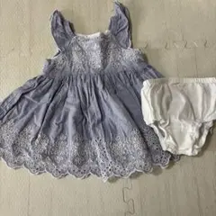 baby GAP チェック柄刺繍ワンピース 6-12ヶ月