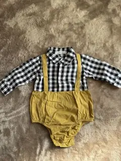 SHEIN ロンパース・カバーオール 黒白チェック