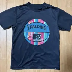 SPALDING MTVロゴ ブラックTシャツ