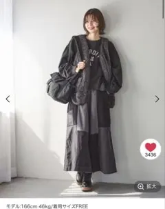 リメイクライクフレアスカート　ニコアンド　新品　パッチワーク