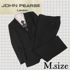JOHN PEARSE 3ピース セットアップ　AB7 黒　ストライプ JOHN PEARSE ジョンピアース 春夏 背抜き☆ シャドー ストライプ