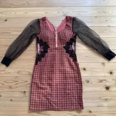 DAZZY シースルー袖 ミニドレス