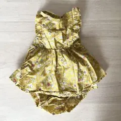 小花柄 ベビー セパレート風セットアップ（トップス＆ブルマ） フリル袖