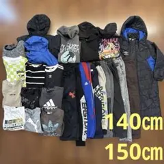男の子140㎝150㎝おまとめ売り！秋冬長袖長ズボン！汚れシミあり