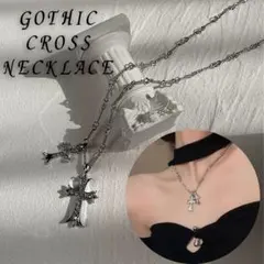 ☆ダブルクロス ネックレス シルバー 2連 十字架 ストリート ユニセックス