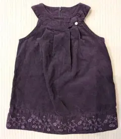 タルティーヌエショコラ90cm 刺繍入りコーデュロイワンピース