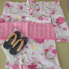 花柄浴衣セット 草履付き