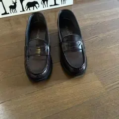 HARUTA ハルタ　高校生　靴　ダークブラウン ローファー 中ヒール