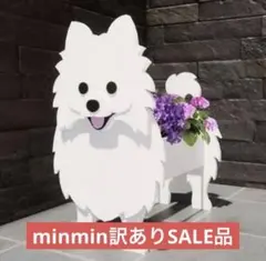 [번역 가능] 포메라니안 화이트 플랜터 액세서리 케이스 이타구레 애견 가드닝