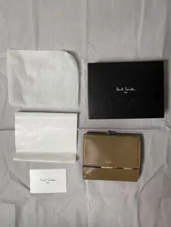 ポールスミス がま口財布 ベージュ 箱付き