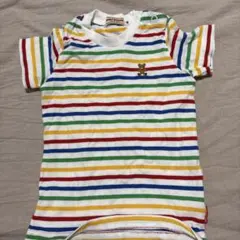 80 ミキハウスカラフルストライプTシャツ